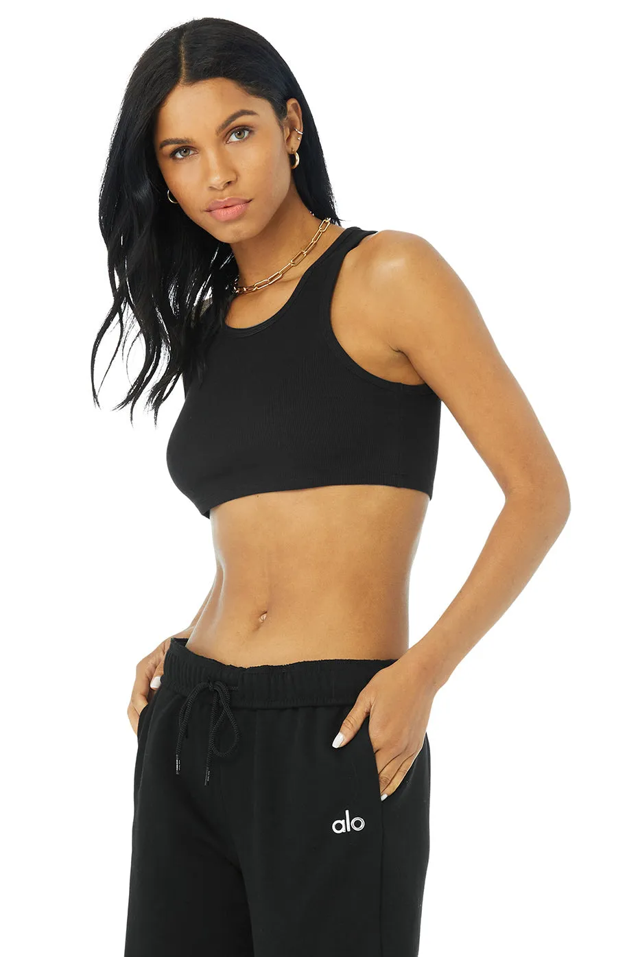 Ribbed Vibe Tank - Black