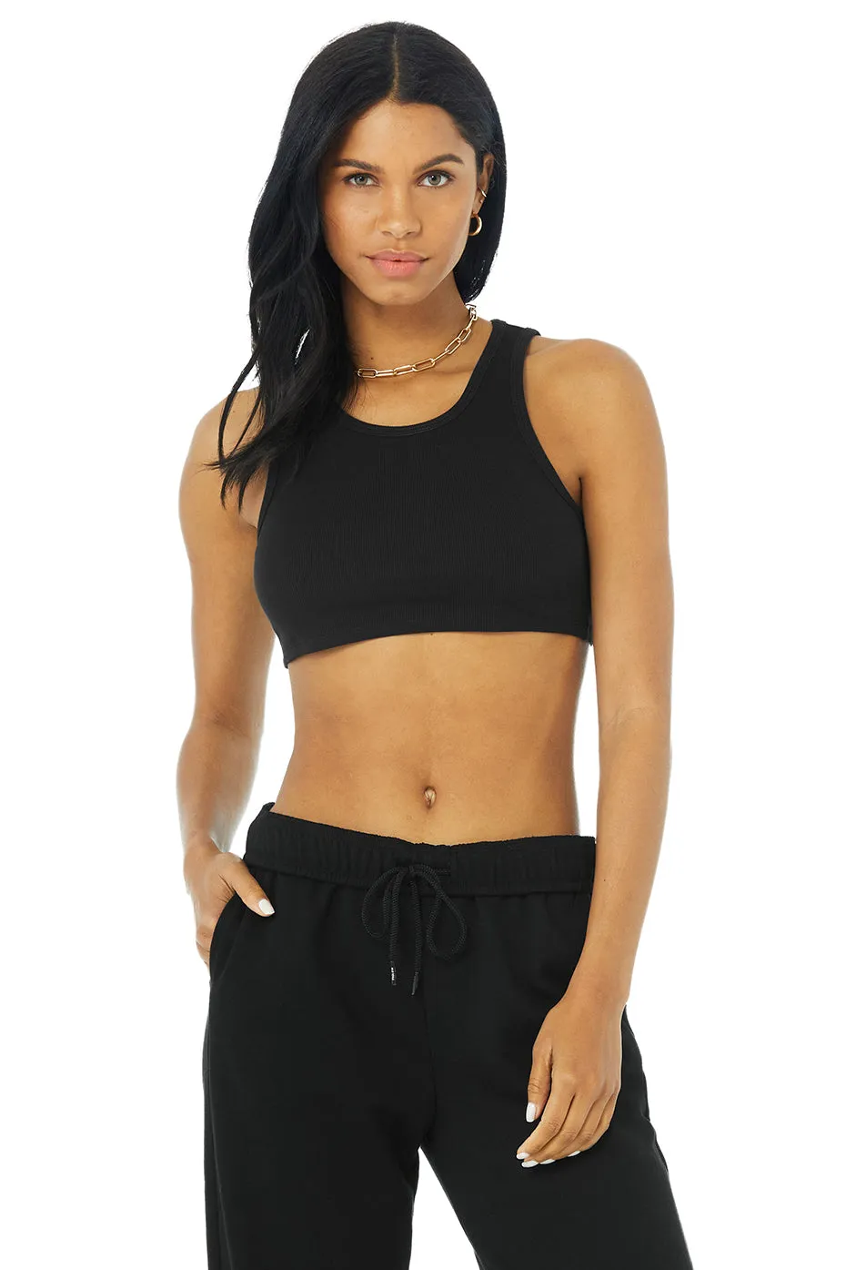 Ribbed Vibe Tank - Black