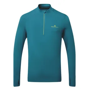 Ronhill Men's Core Thermal 1/2 Zip Top in Deep Teal/Acid AW24