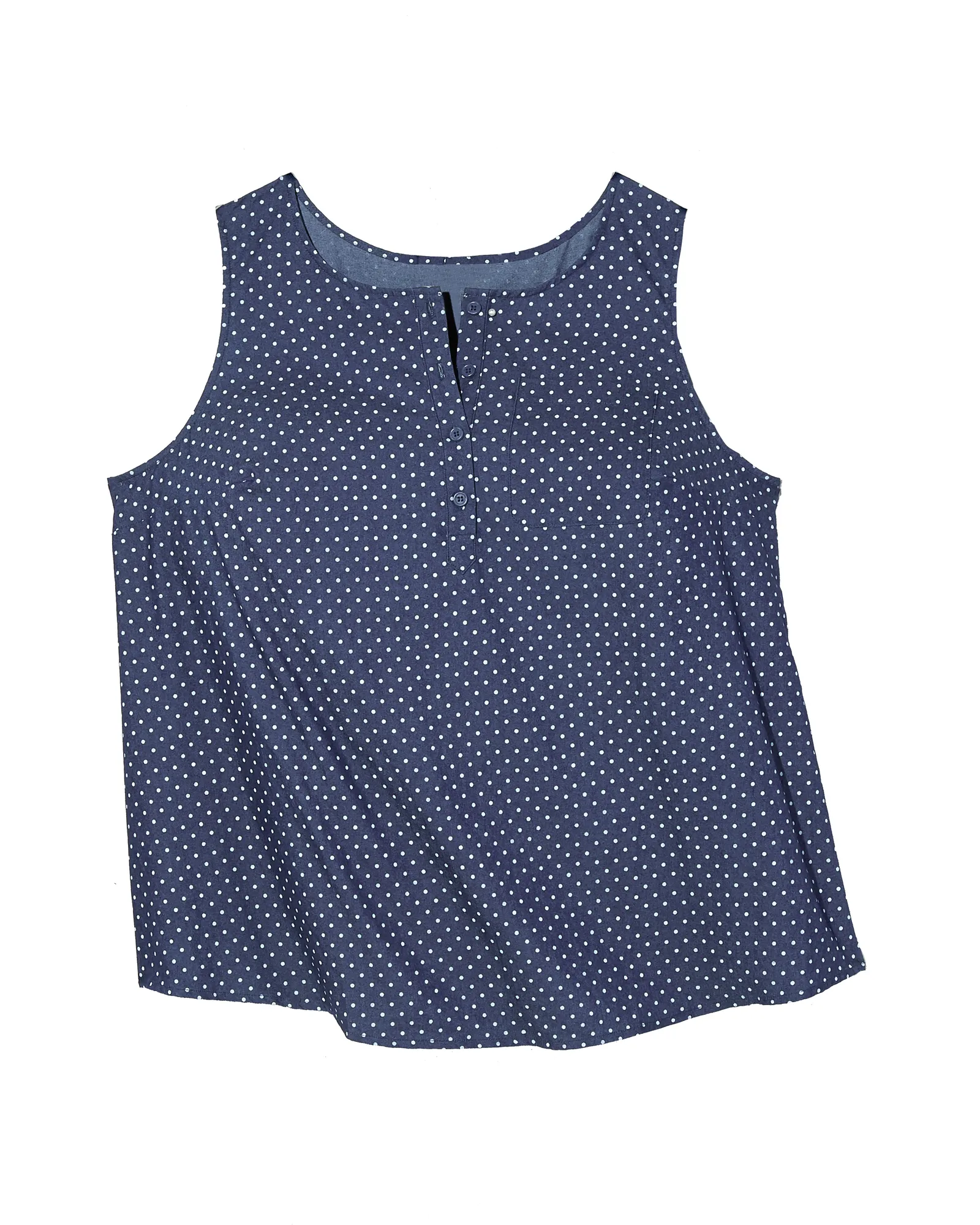 Roxy Polka-Dot Chambray Tank | Dark Wash / White