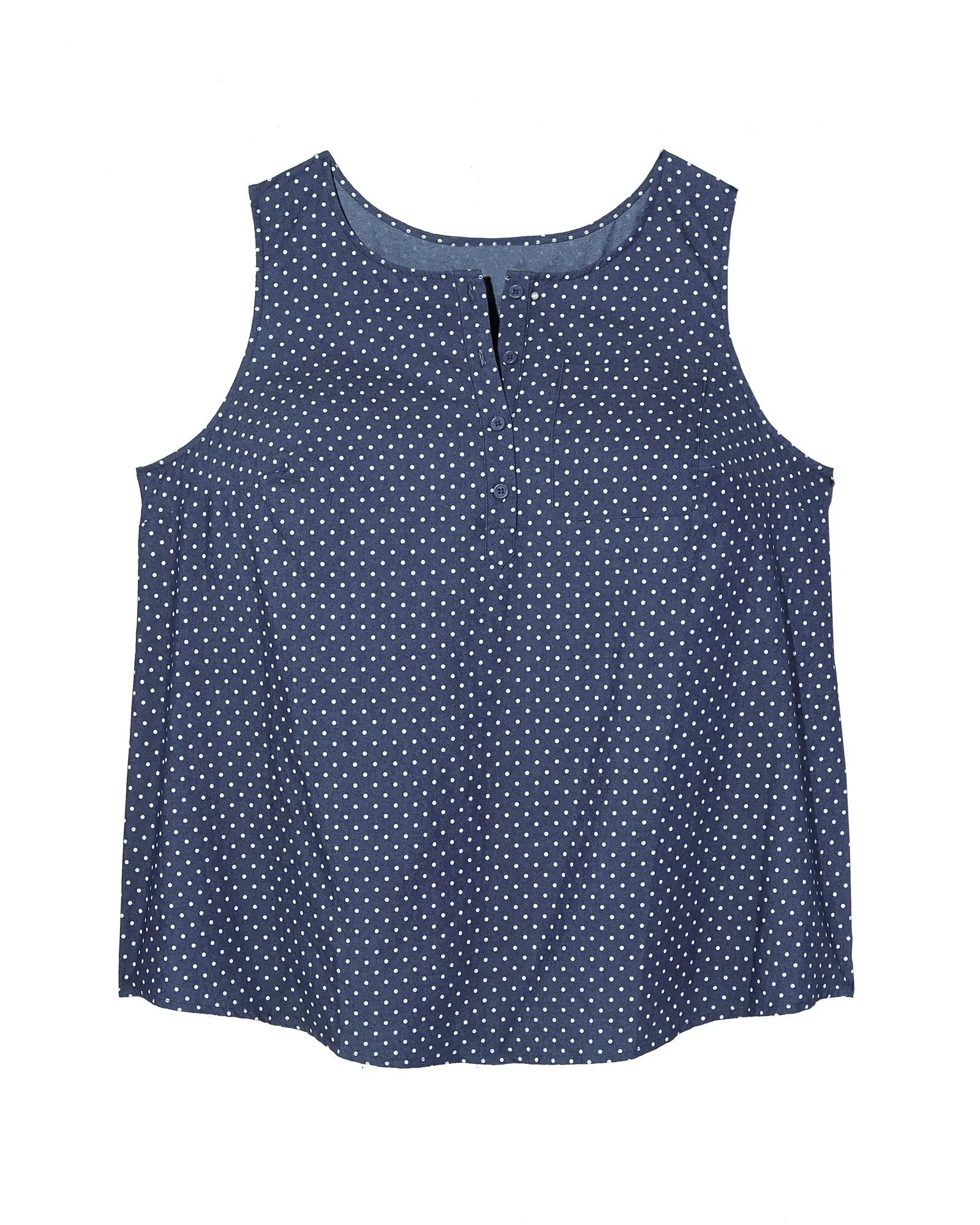 Roxy Polka-Dot Chambray Tank | Dark Wash / White