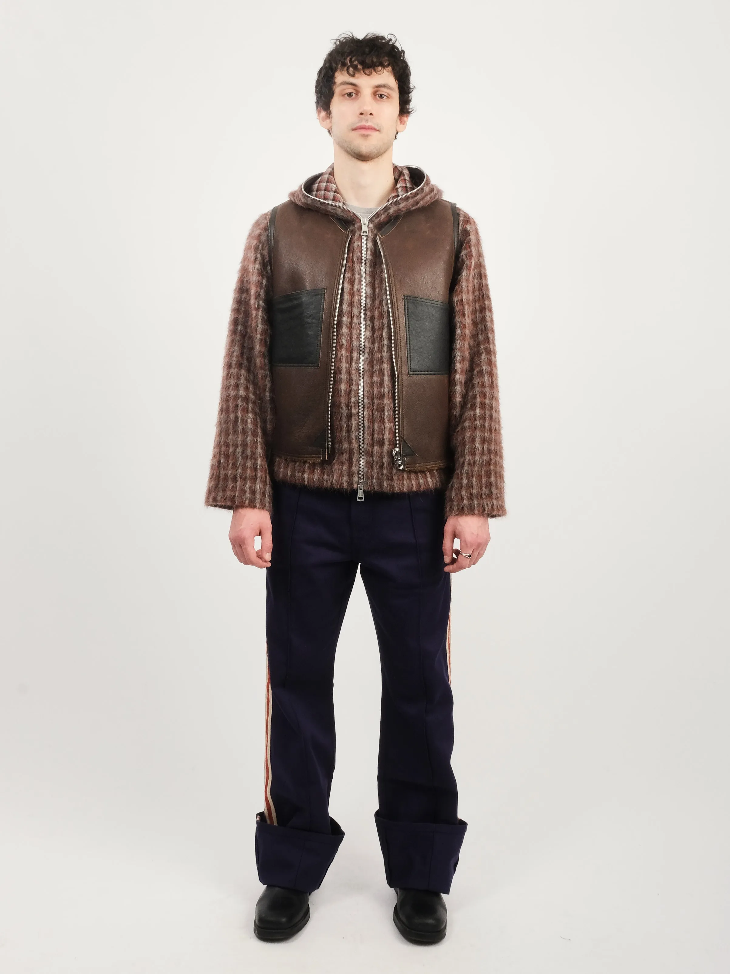 Rustic Grain Brown Reversible Shearling Vest