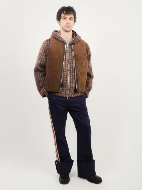 Rustic Grain Brown Reversible Shearling Vest