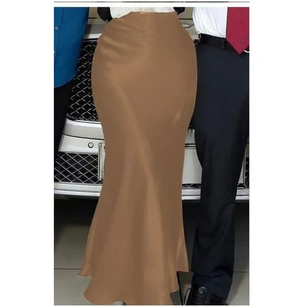 Satin Pencil Long Skirt