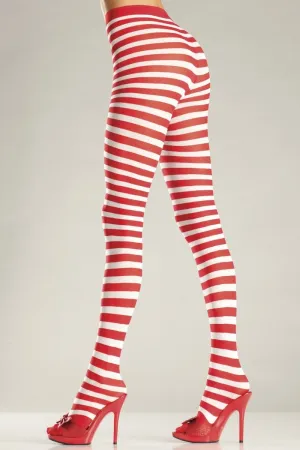 Seamingly Striped Pantyhose Candy Cane