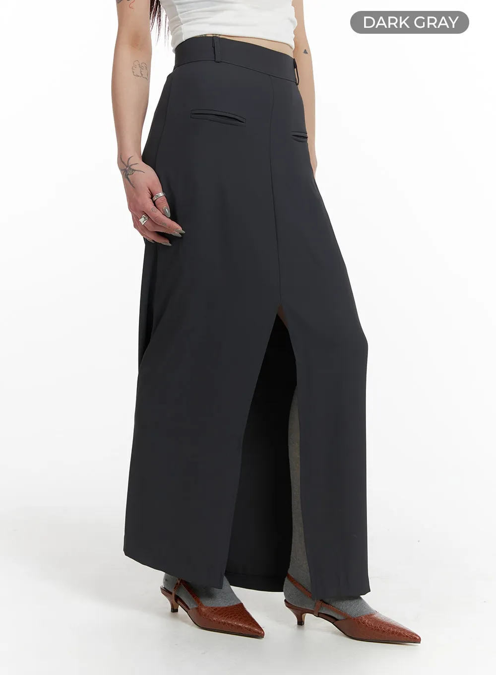 Slit Maxi Skirt IF423