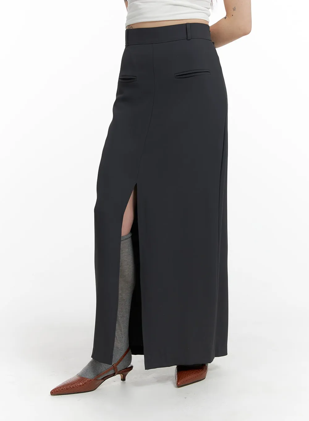 Slit Maxi Skirt IF423