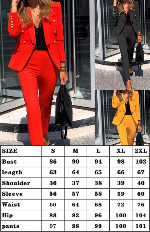 Solid Color Fashion Two-Piece Suit