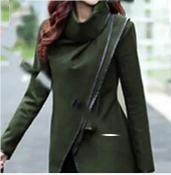 Spring Autumn Hot Sale Irregular Asymmetry Long Trench Coat Women Overcoat Womens Coats Manteau Abrigos Mujer AWC0016