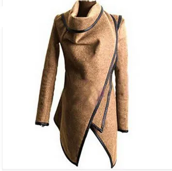 Spring Autumn Hot Sale Irregular Asymmetry Long Trench Coat Women Overcoat Womens Coats Manteau Abrigos Mujer AWC0016