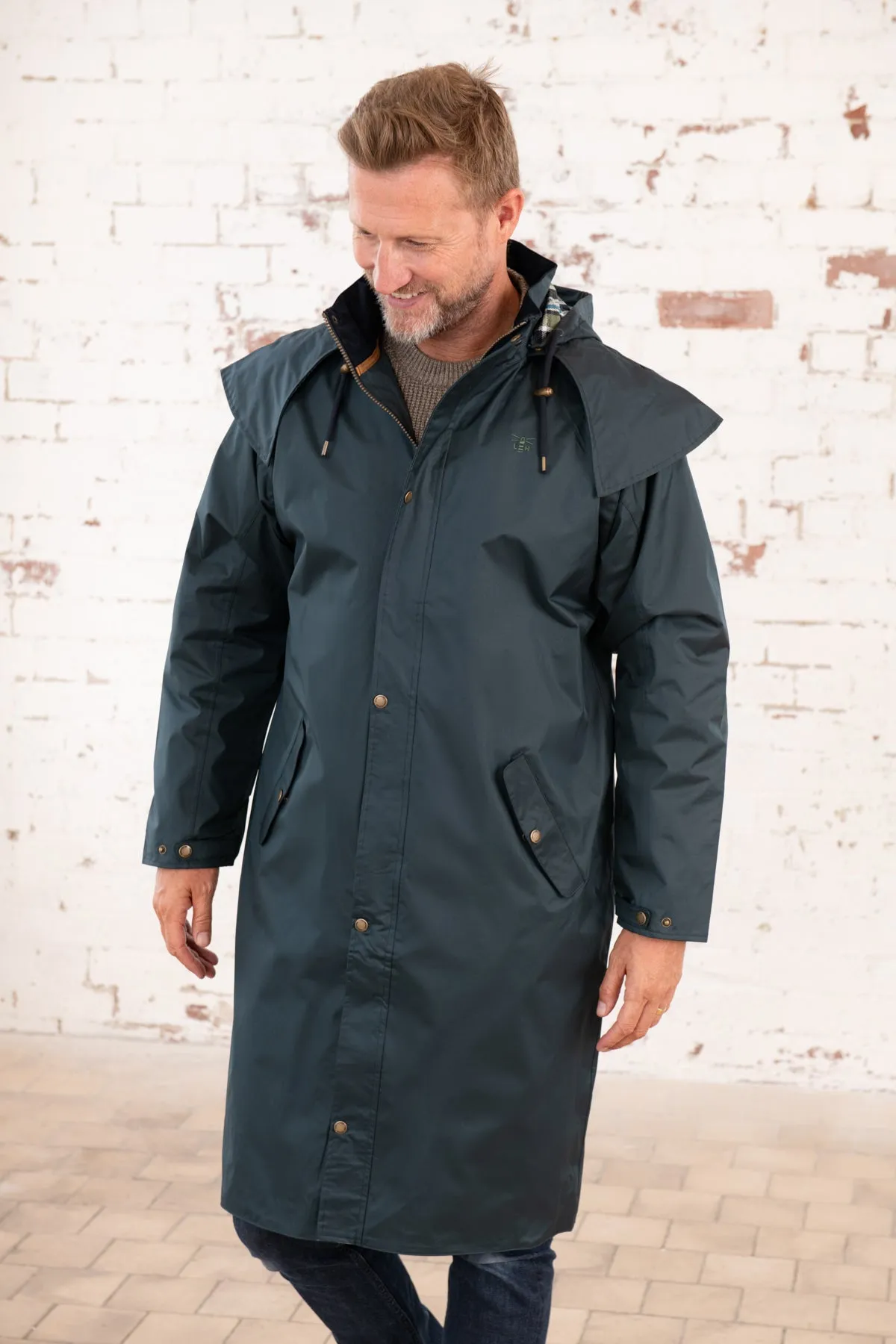 Stockman Full Length Rain Coat - Navy