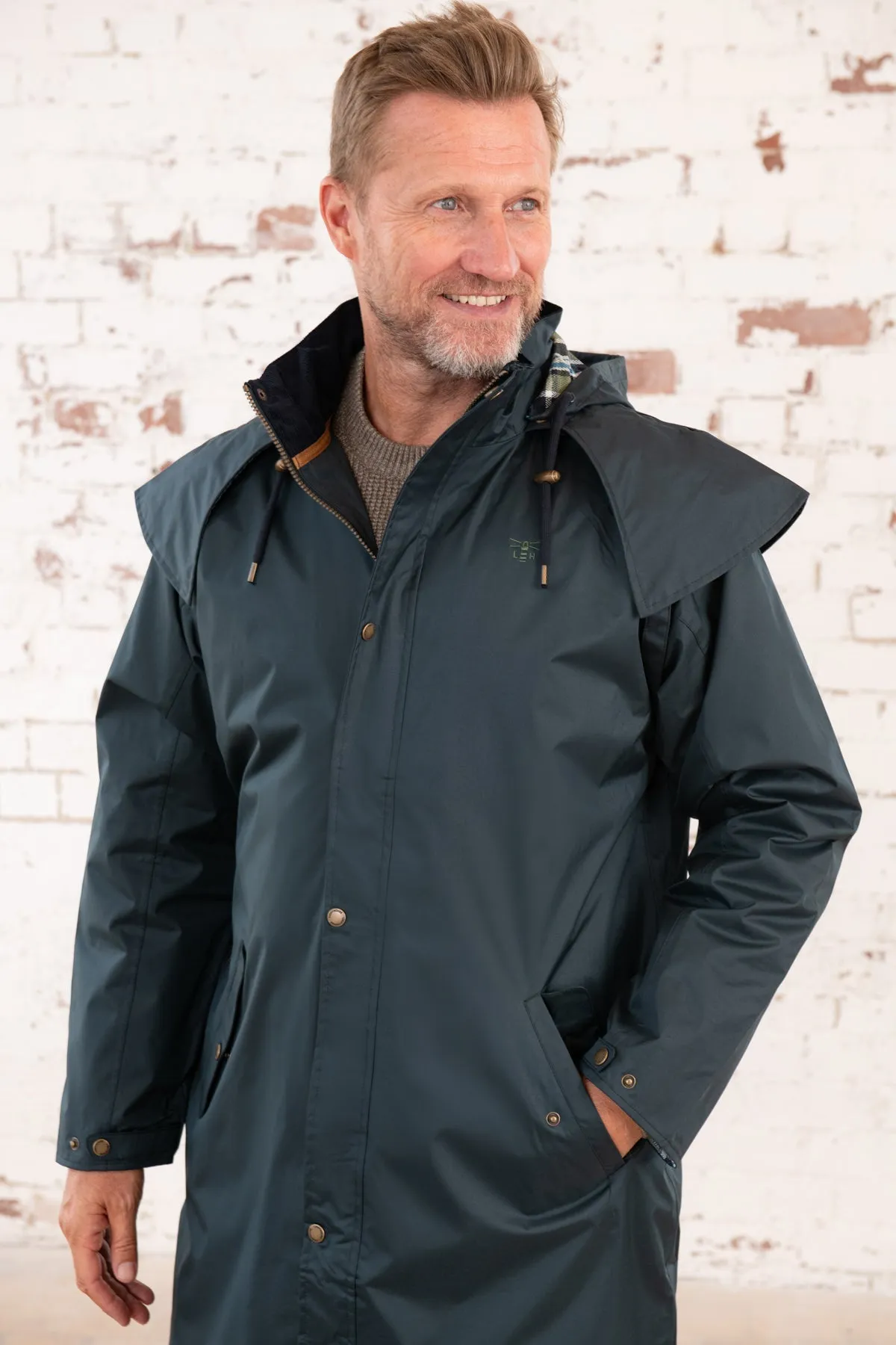 Stockman Full Length Rain Coat - Navy