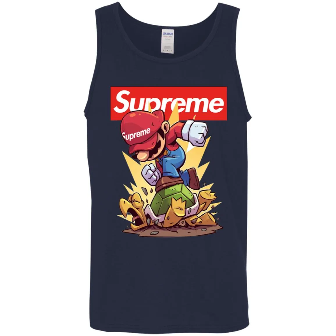 Supreme Mario Gaming T-shirt Men Cotton Tank