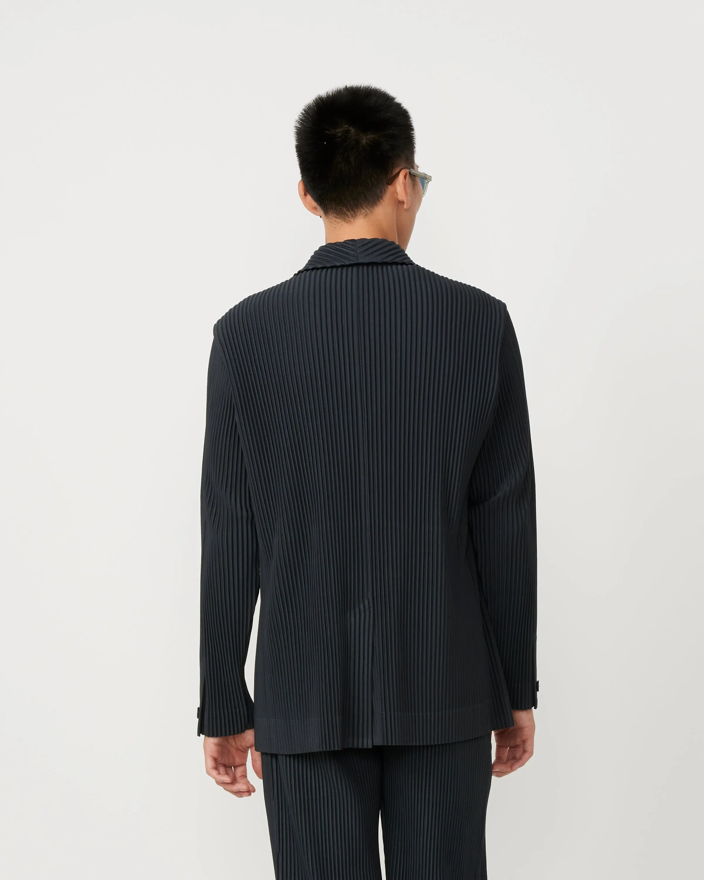 Tailored Pleats Blazer in Dark Grey