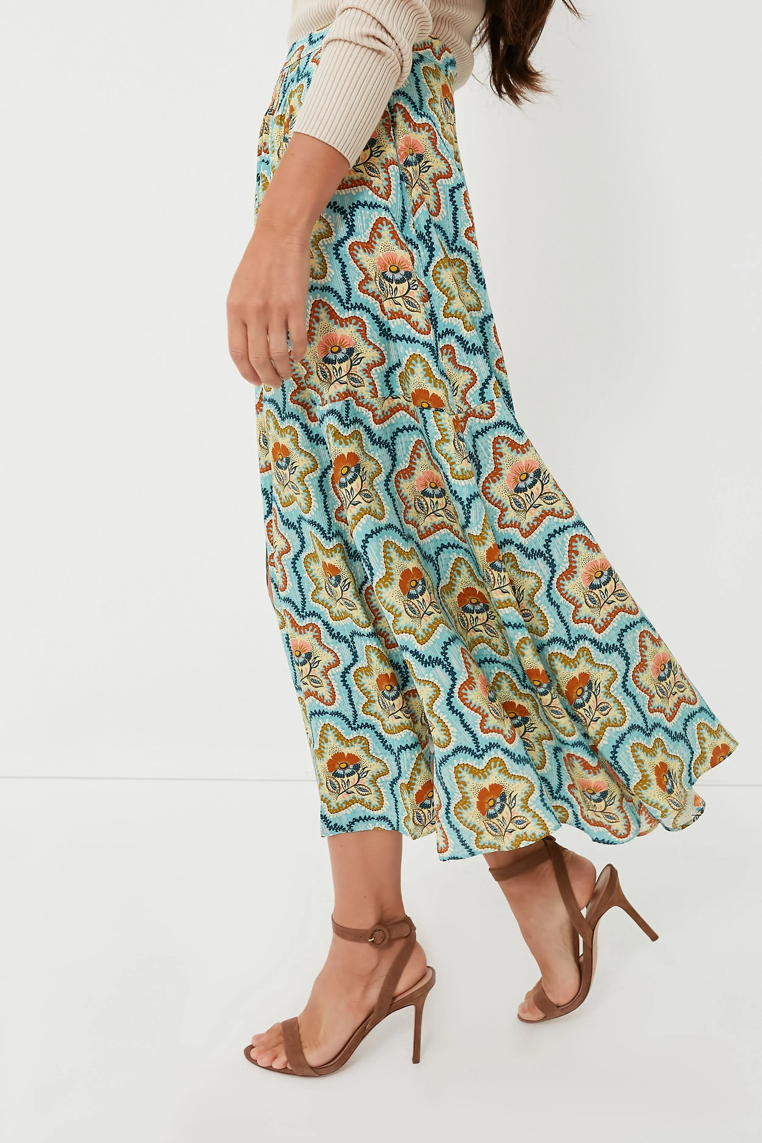 Tea Time Flower Tucker Skirt