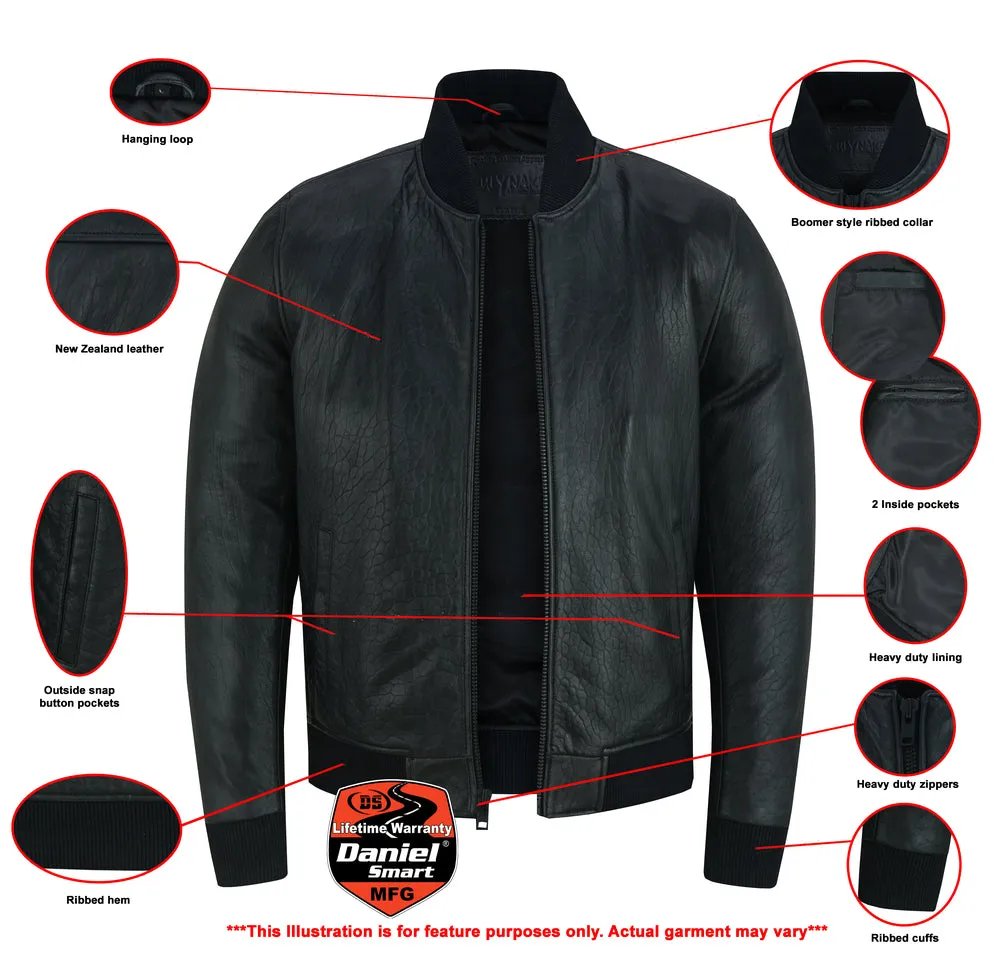 The Stalwart - Men's Fashion Leather Bomber Jacket