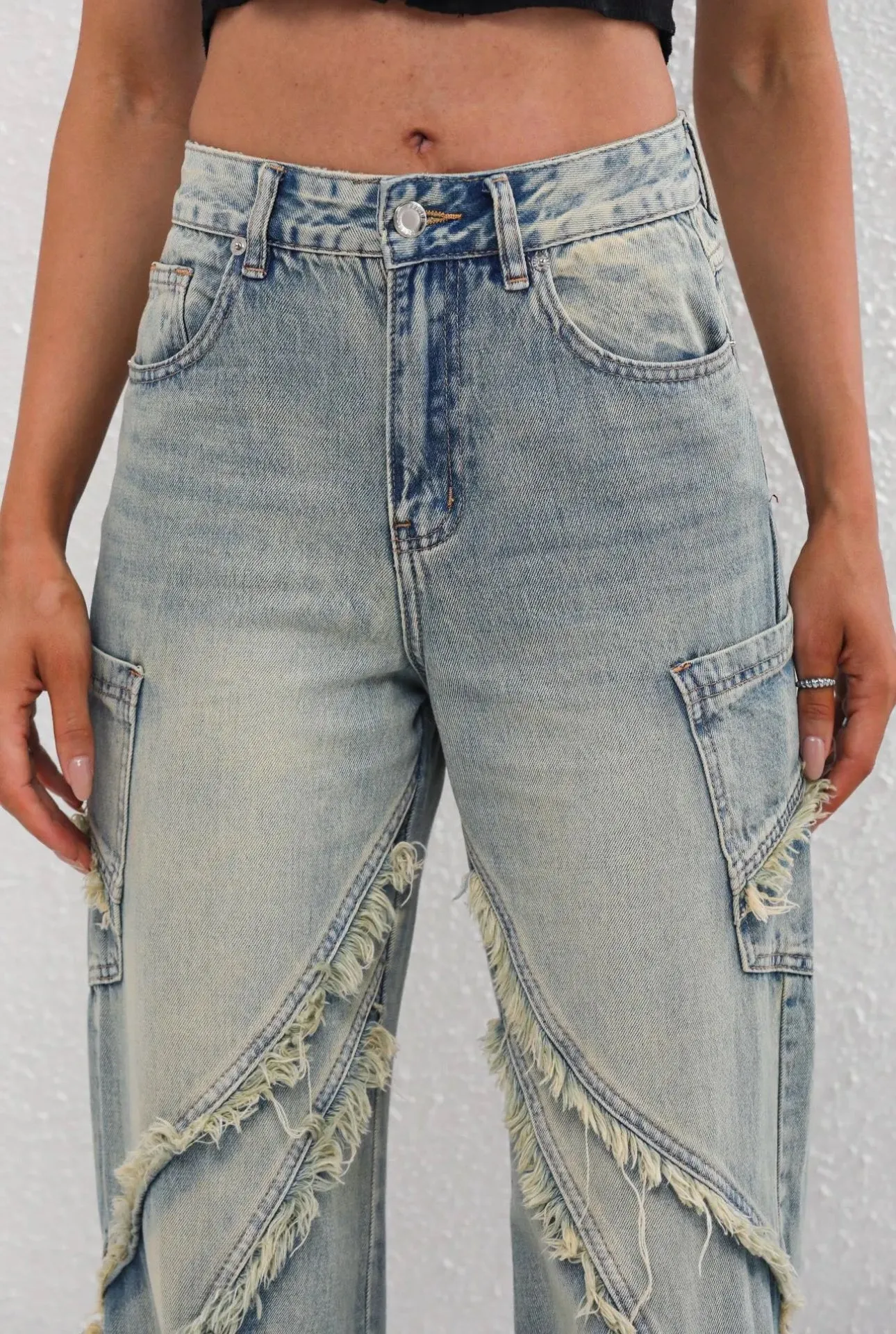 Trisha frayed denim wash jeans