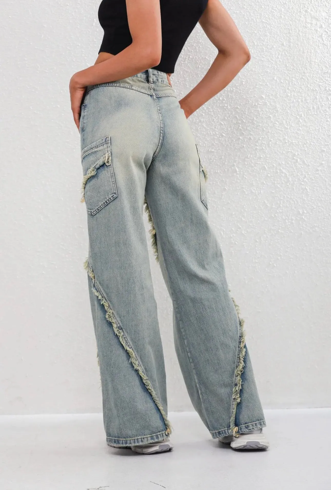 Trisha frayed denim wash jeans