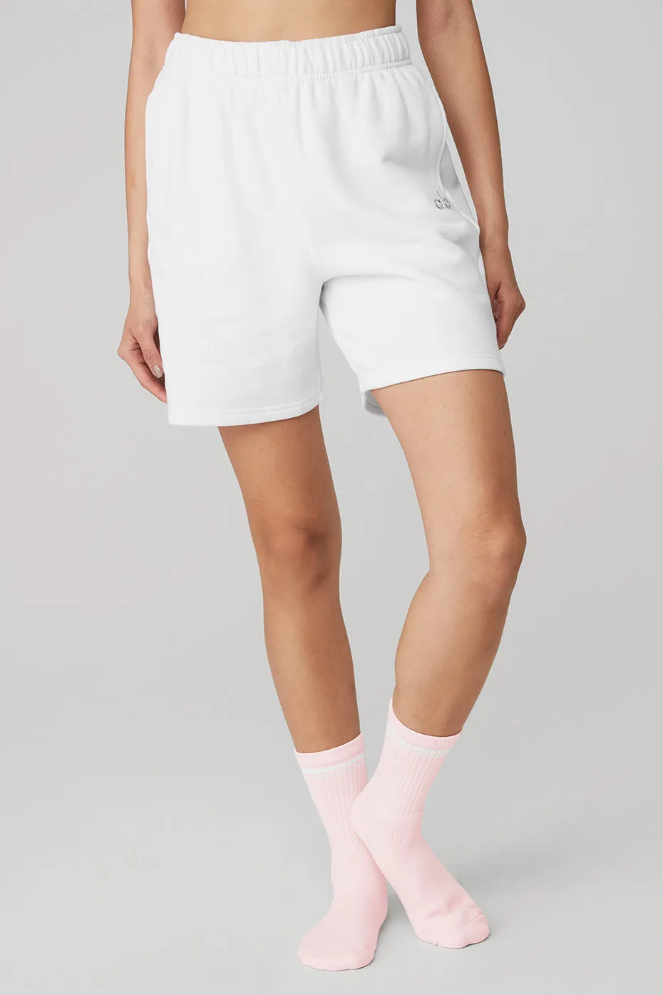 Unisex Half-Crew Throwback Sock - Powder Pink/White