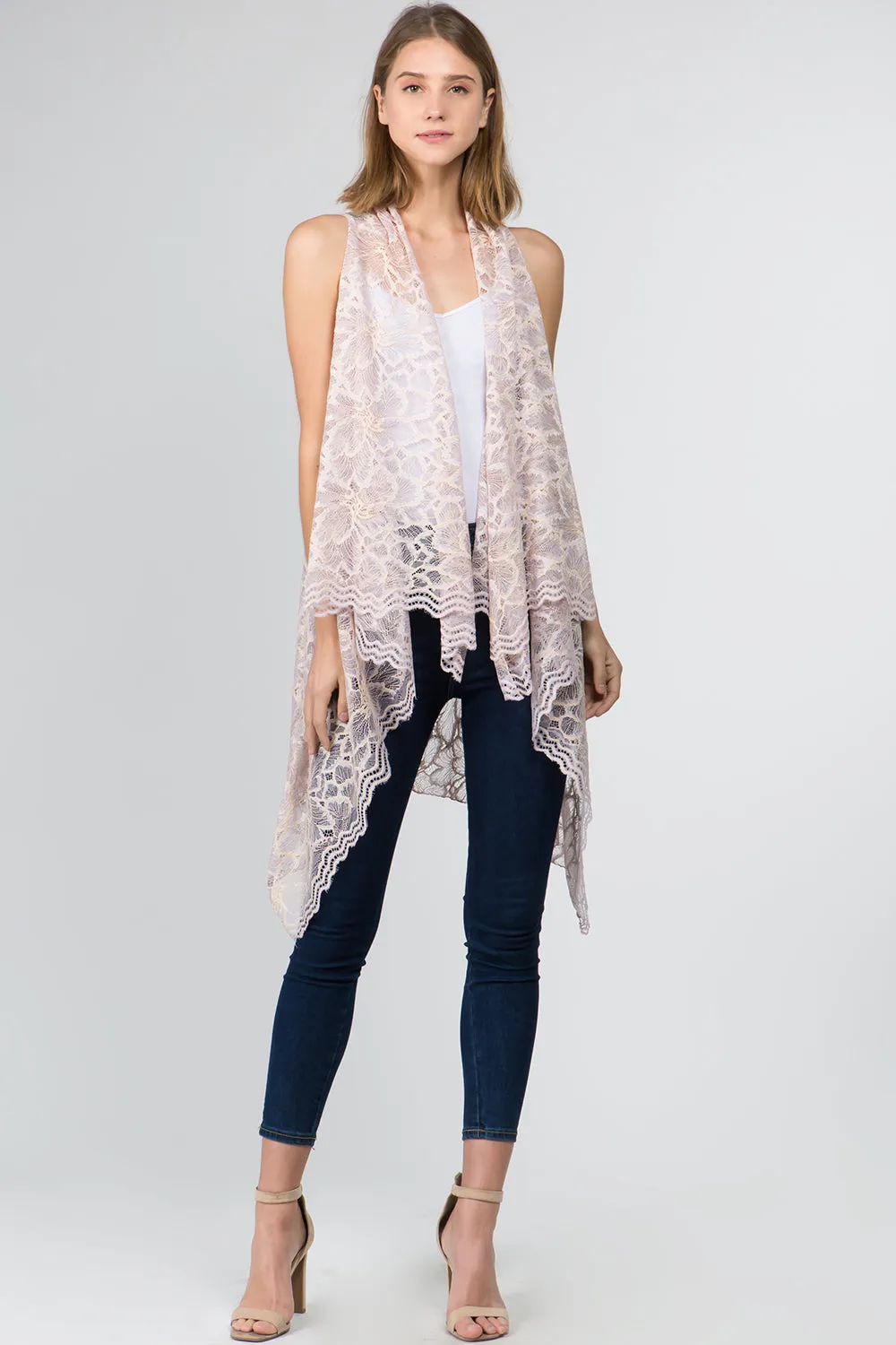 VA-9101 two tone color lace vest