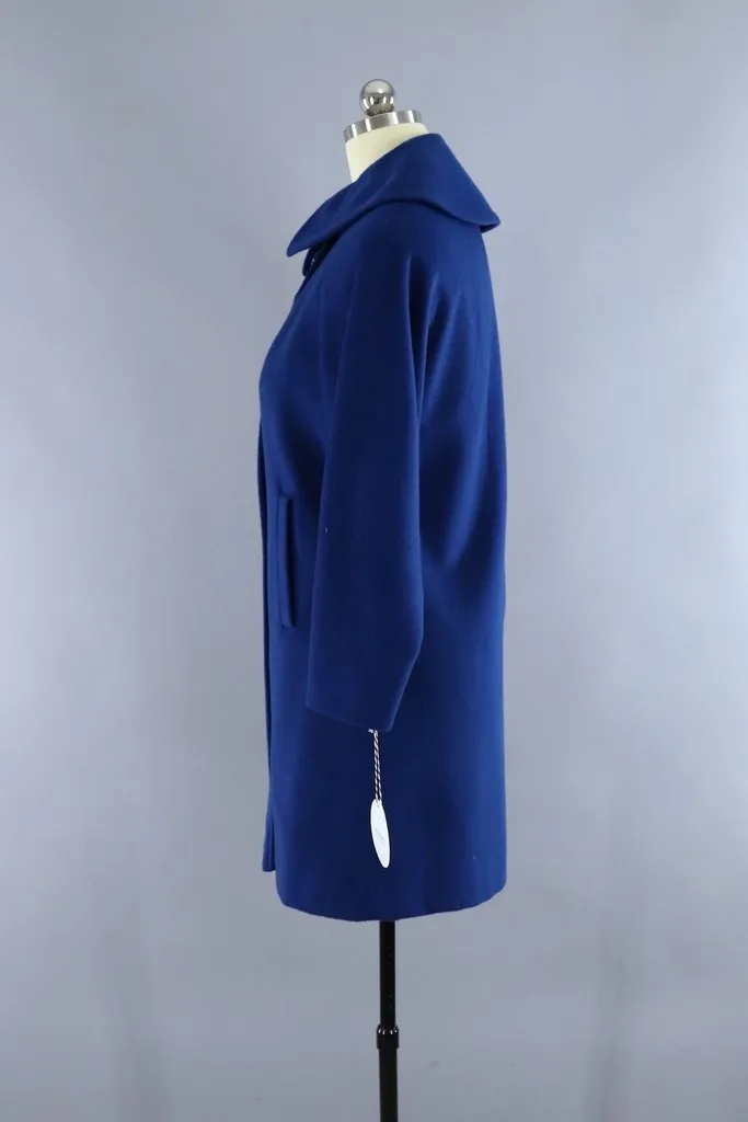 Vintage Blue Cashmere Wool Coat