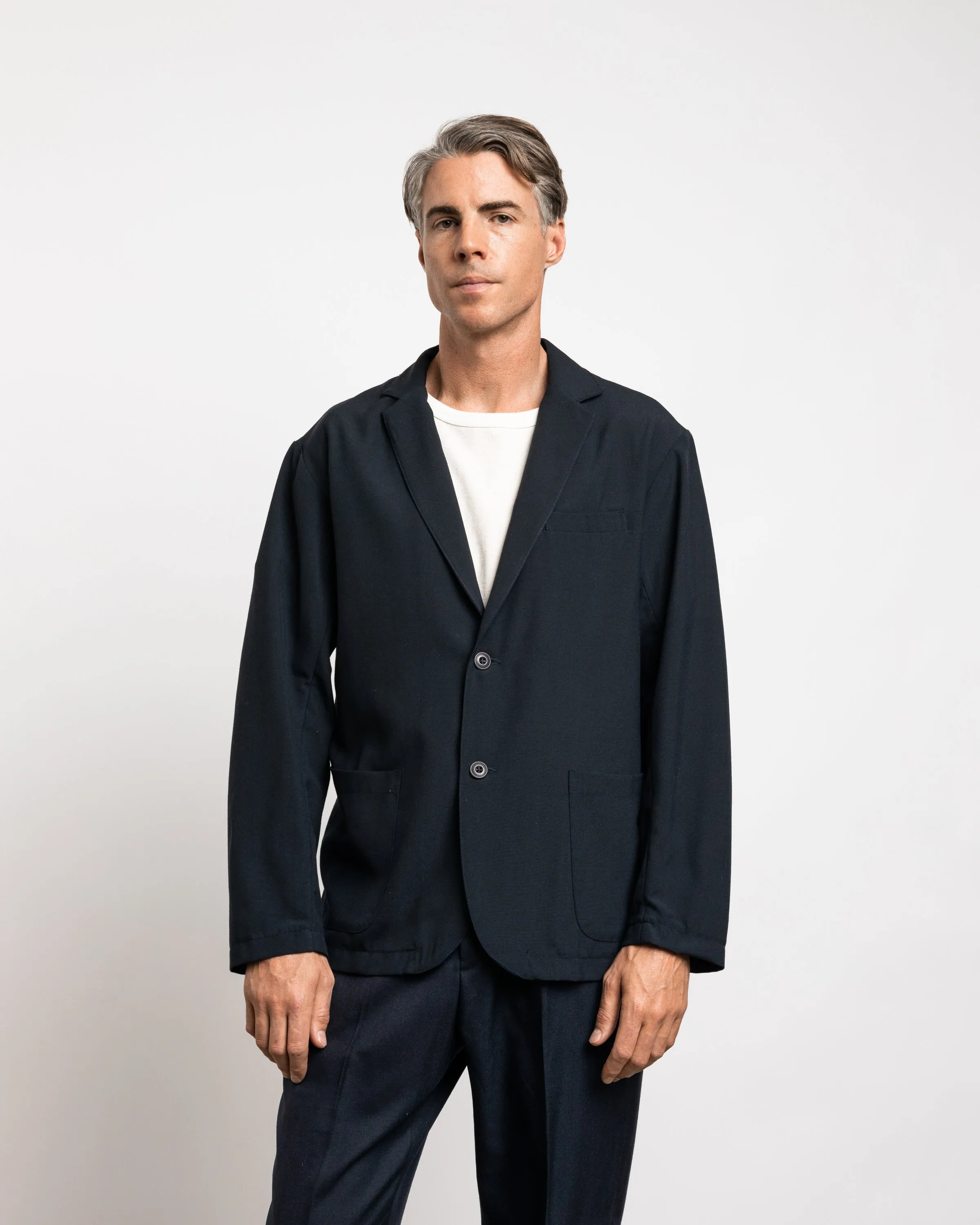 West Coast Blazer in Tropical Wool Navy