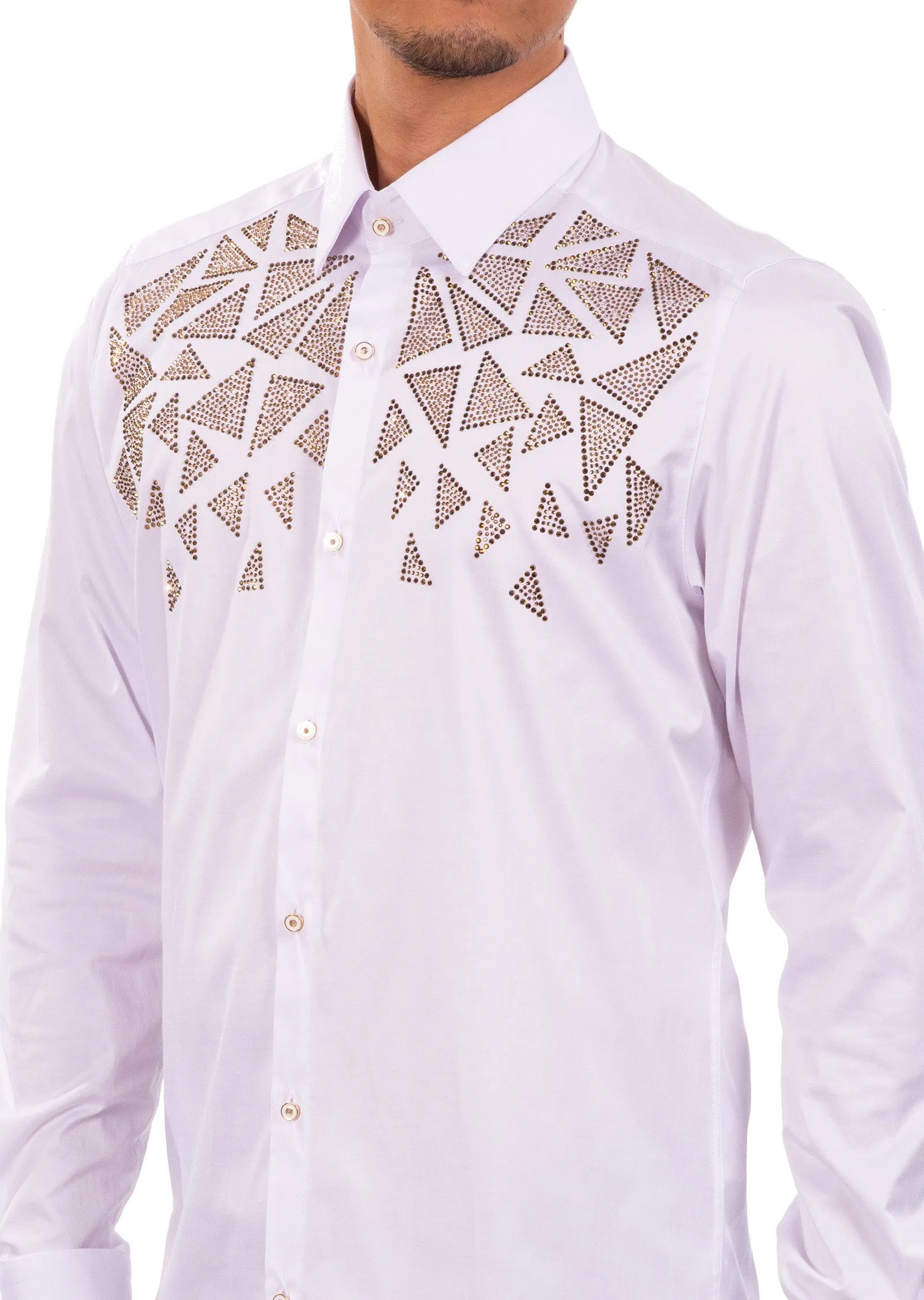 White Gold "Broken Heart" Rhinestone Shirt