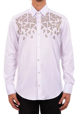 White Gold "Broken Heart" Rhinestone Shirt