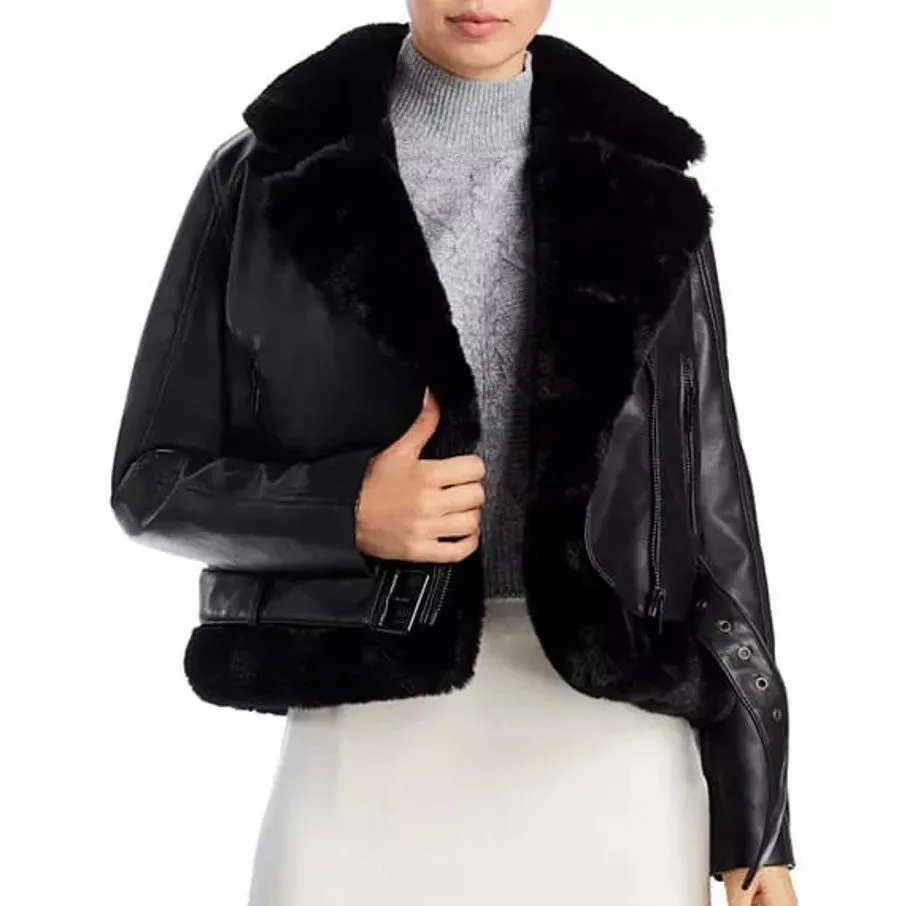 Women's B3 Bomber Flight Aviator Fur Jacket