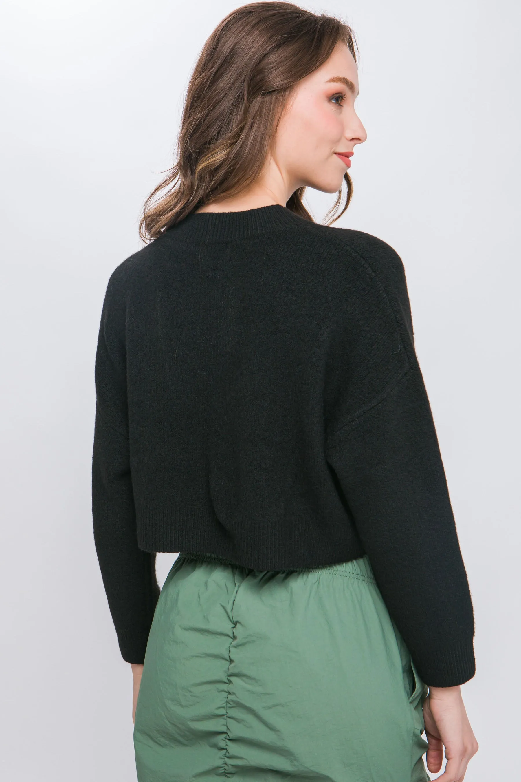 Wool Blend Cropped Sweater