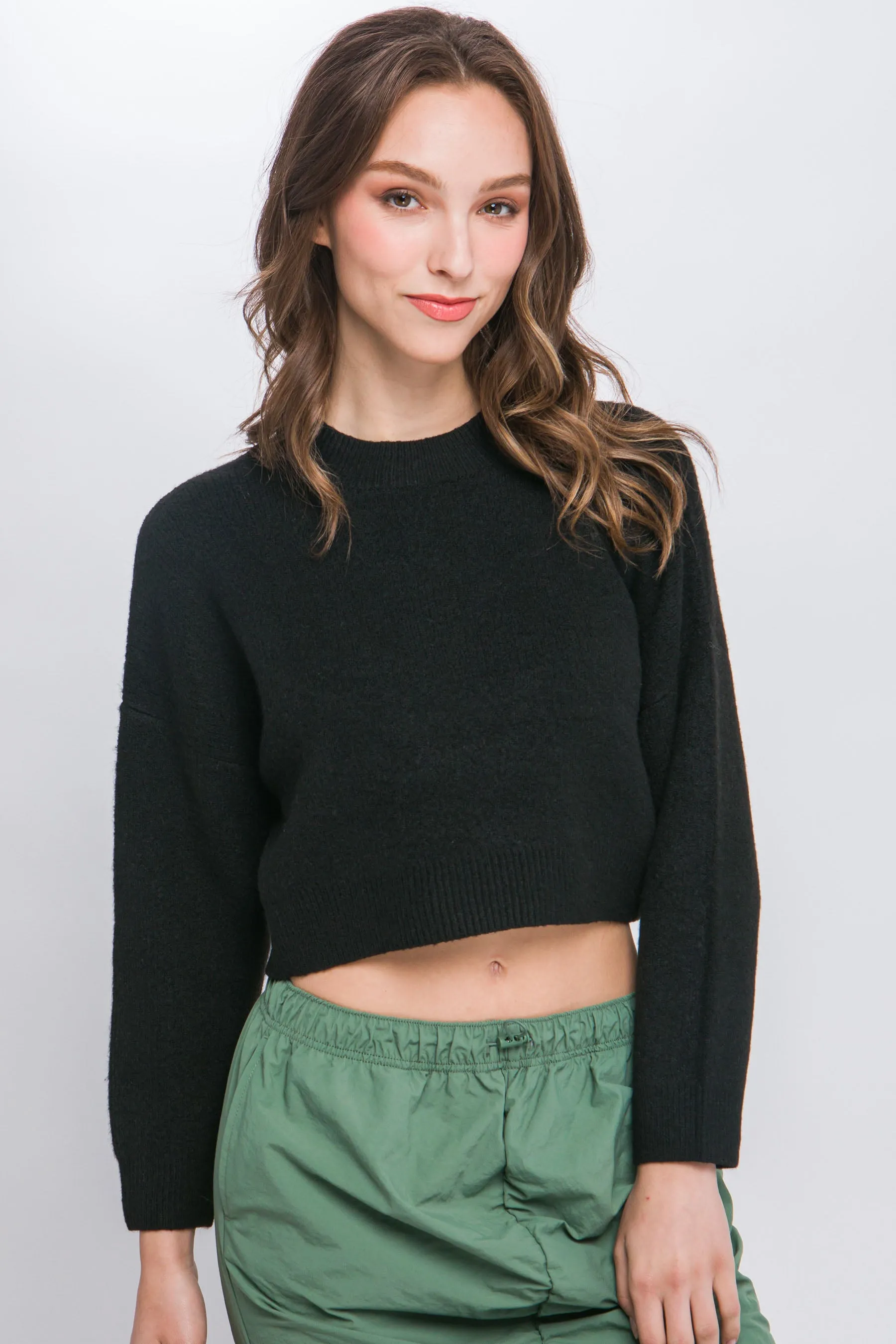 Wool Blend Cropped Sweater