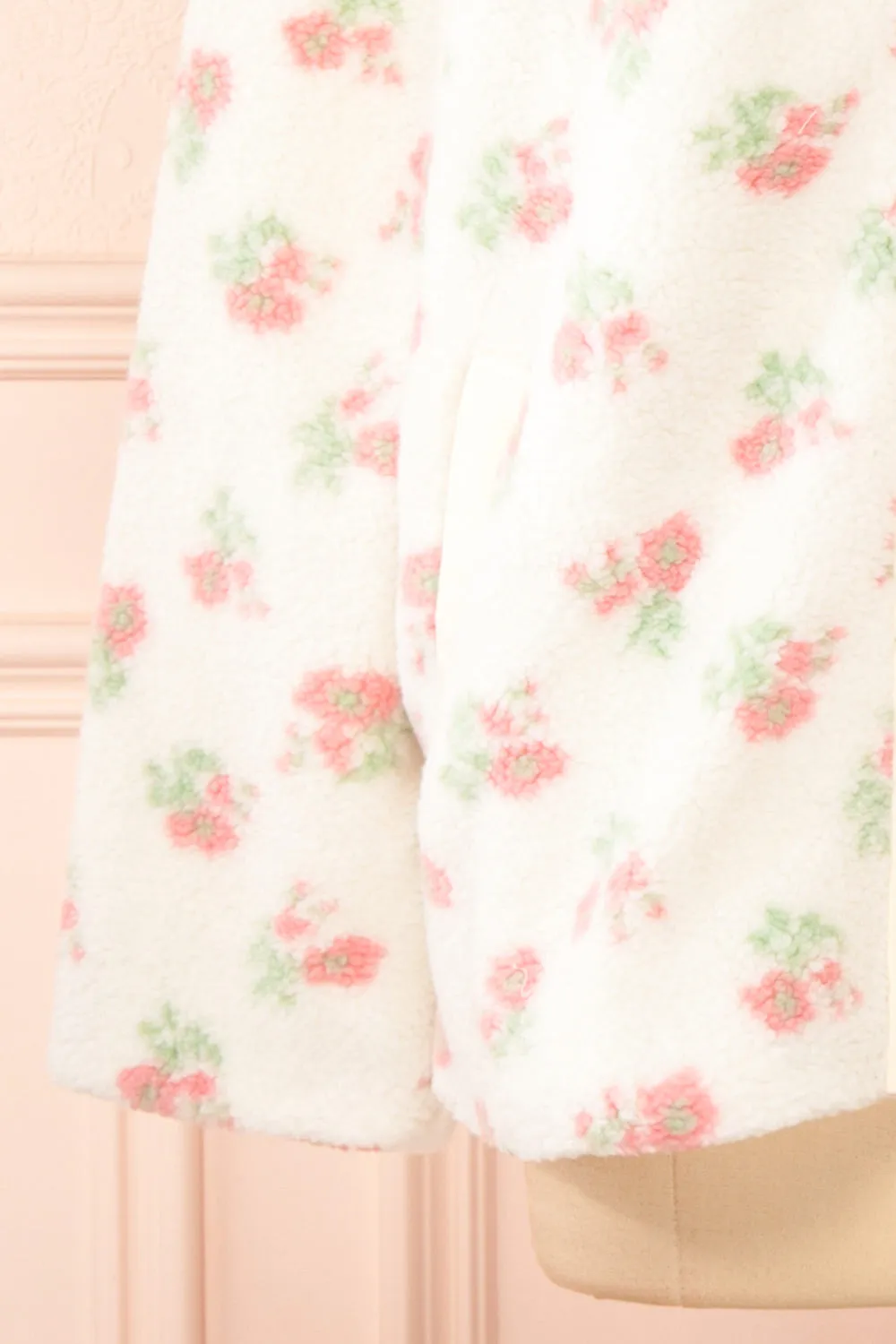 Woolania | Floral Button-Up Teddy Coat