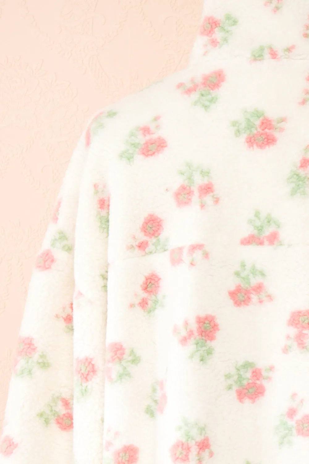 Woolania | Floral Button-Up Teddy Coat