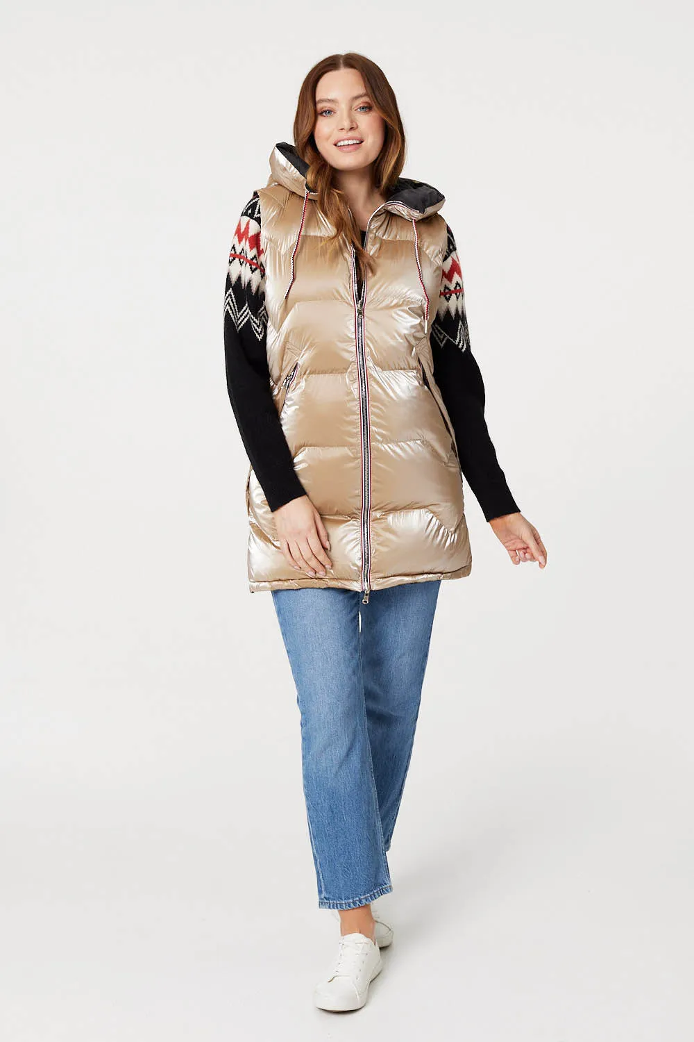 Zip Pocket Hooded Puffer Vest