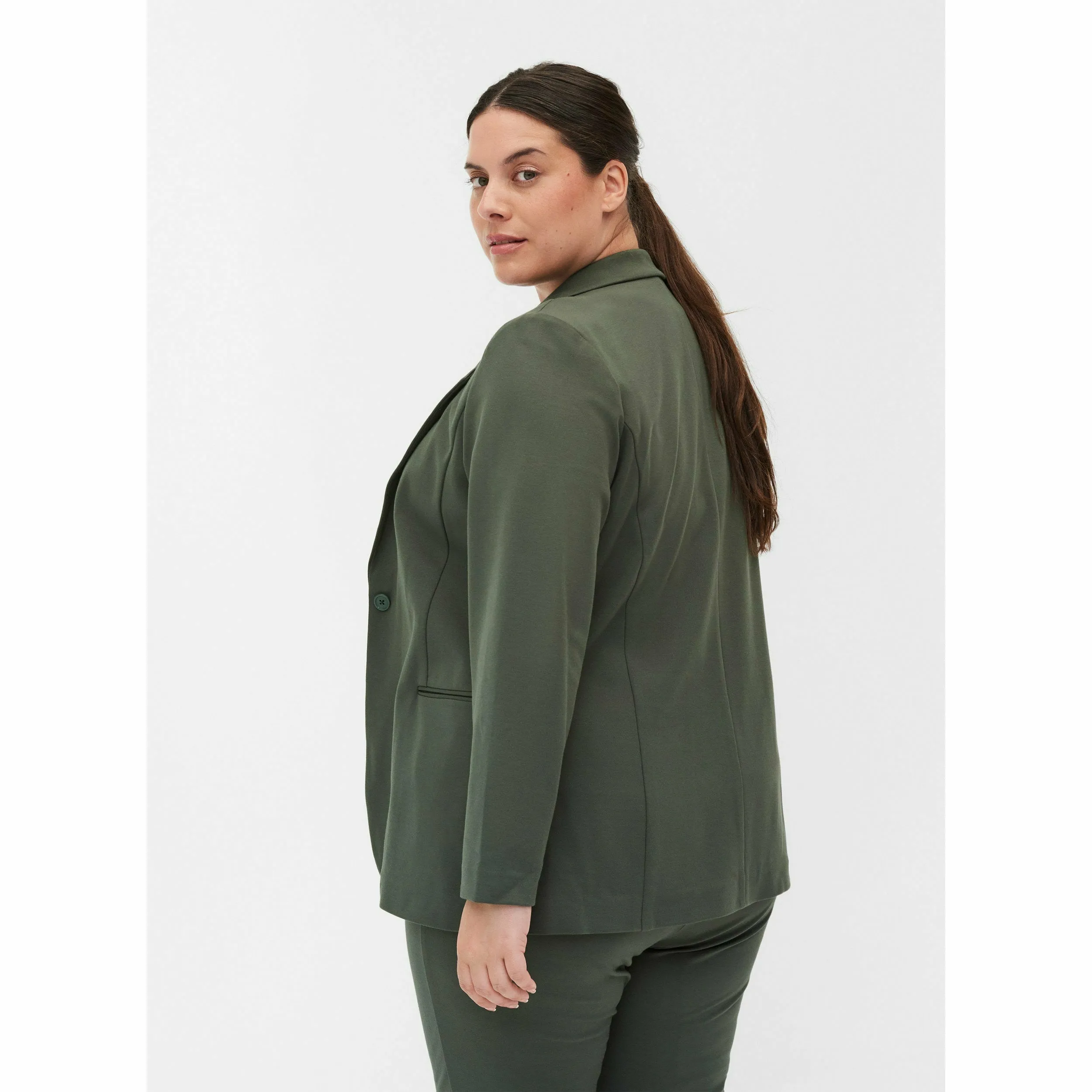 Zizzi Maddie Blazer in Khaki